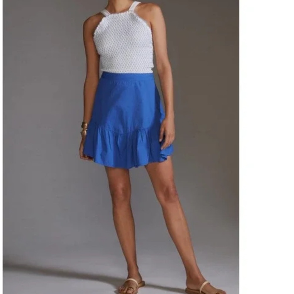 Anthropologie Maeve Flounce Mini Skirt